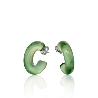 Pendientes aro originales en tono verde