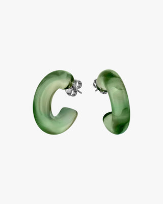 Boucles d'oreilles créoles originales dans les tons verts