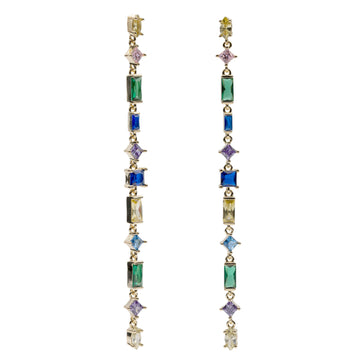 Pendientes largos con piedras de colores multicolor