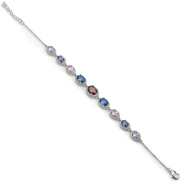 Pulsera con piedras de colores en tonos vibrantes