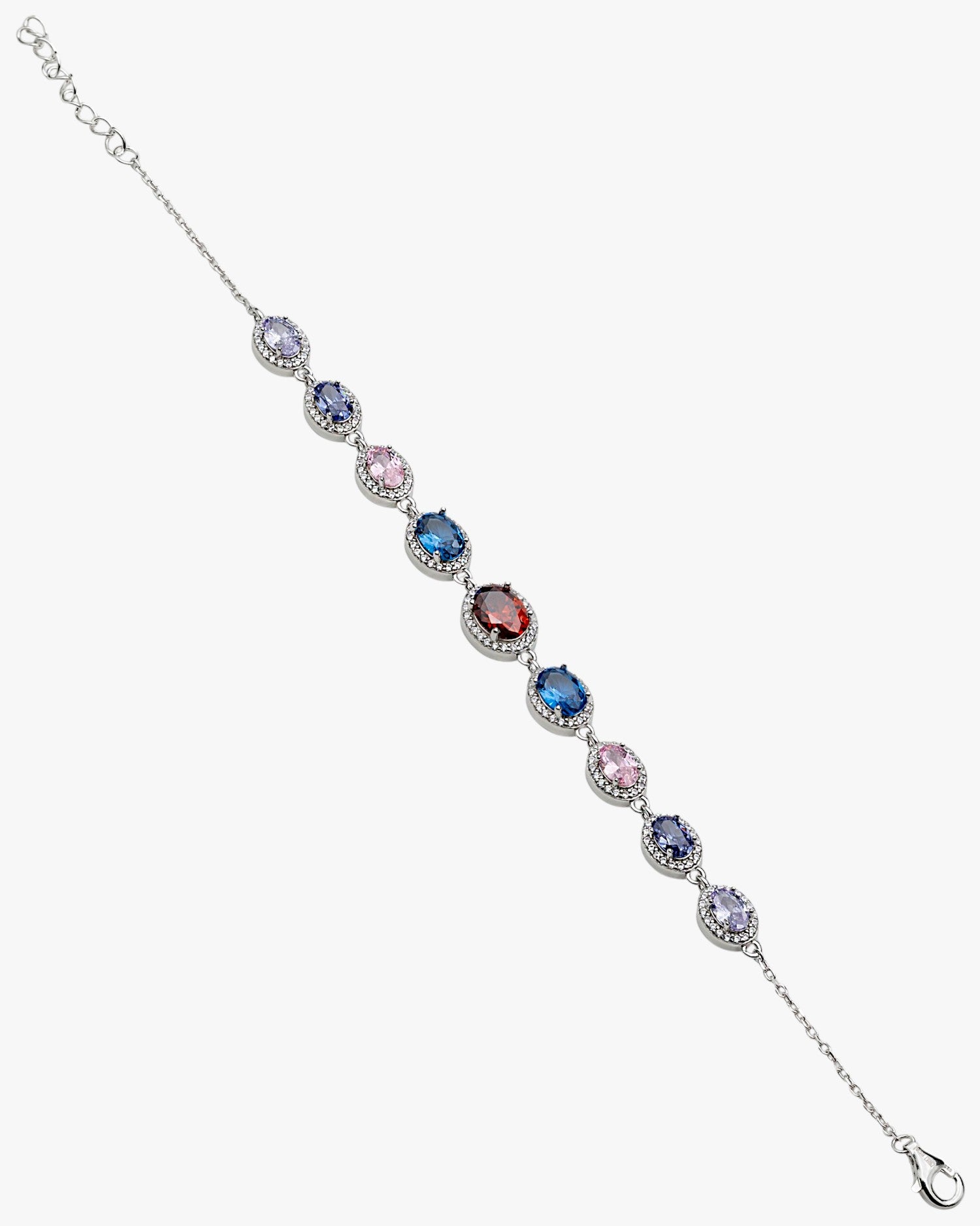 Pulsera con piedras de colores en tonos vibrantes
