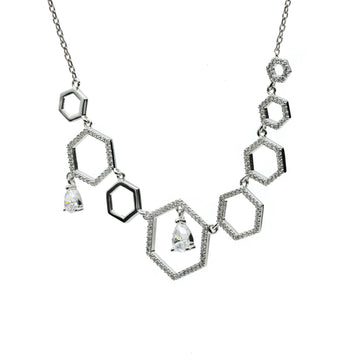 Sparkling pendant with geometric hexagon design