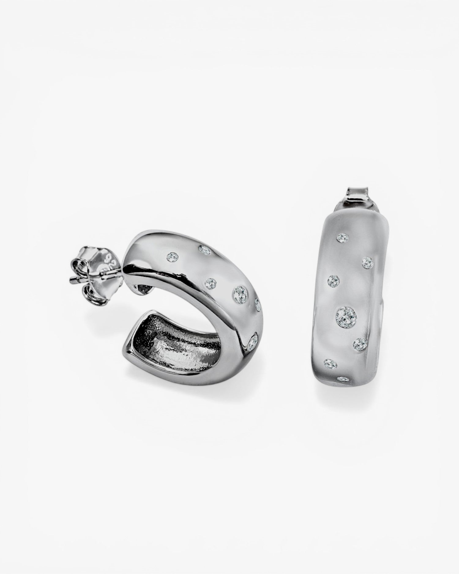 Pendientes aro pequeños diseño grueso con circonitas