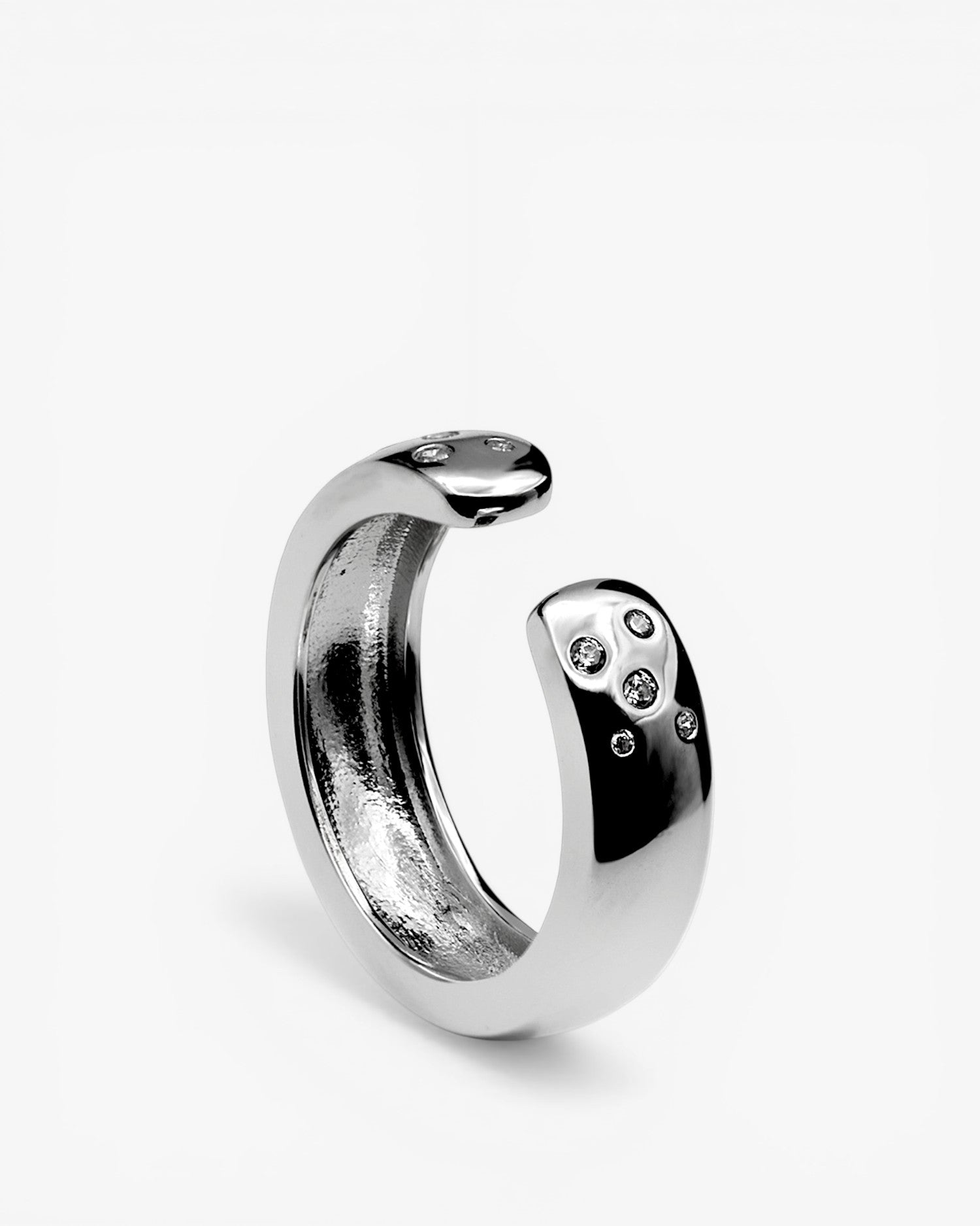 Anillos de plata diseño abierto con detalle circonitas