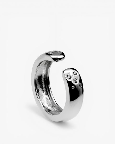 Anillos de plata diseño abierto con detalle circonitas