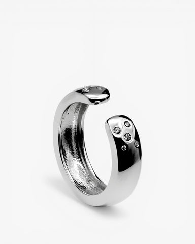 Anillos de plata diseño abierto con detalle circonitas