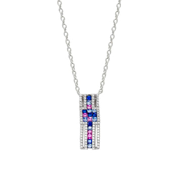 Collar con piedras estilo onda en tonos azules