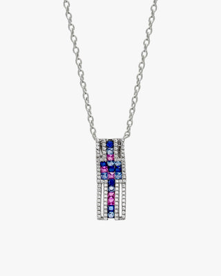 Necklace with wave-style stones in shades of blue