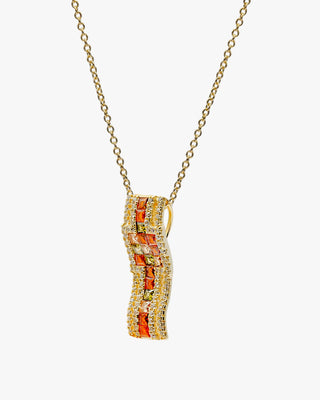 Necklace with stones in warm orange tones