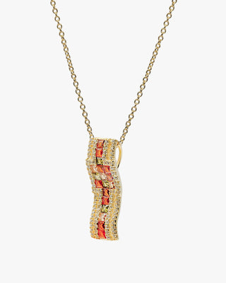 Collar con piedras en tonos cálidos anaranjados
