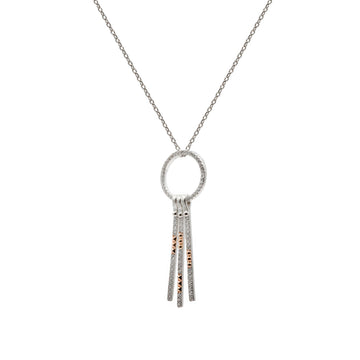Collar bicolor circular con linieas colgantes