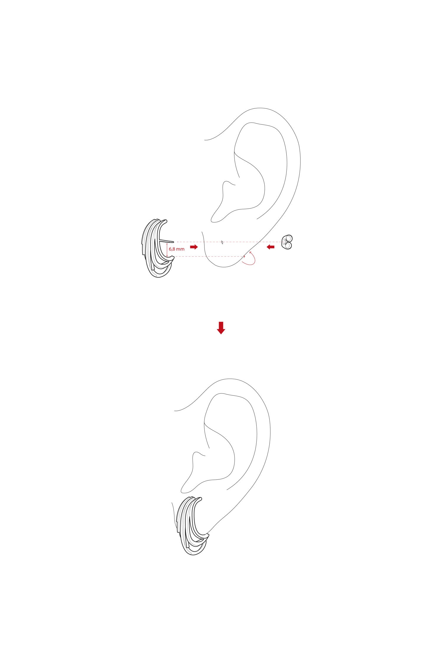 Pendientes originales con diseño en abanico de plata