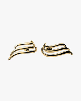 Boucles d'oreilles originales en argent plaqué or au design fluide
