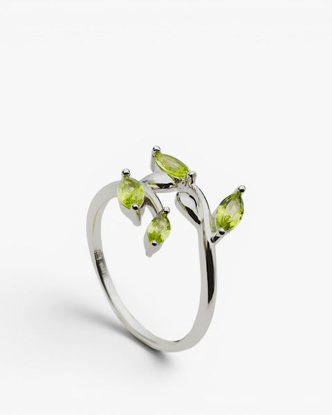 Anillos con piedras diseño garden tono verde