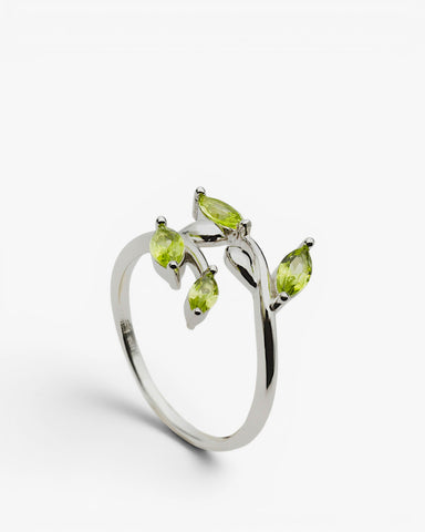 Anillos con piedras diseño garden tono verde