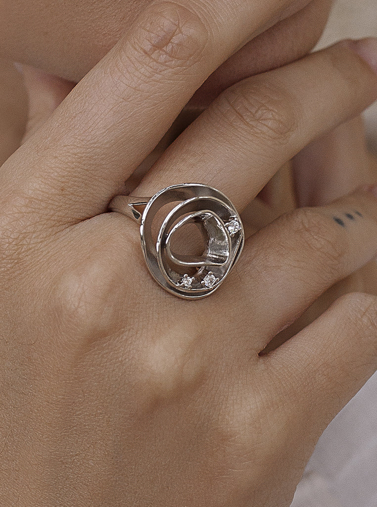 Rings Large silver design Modern and oval