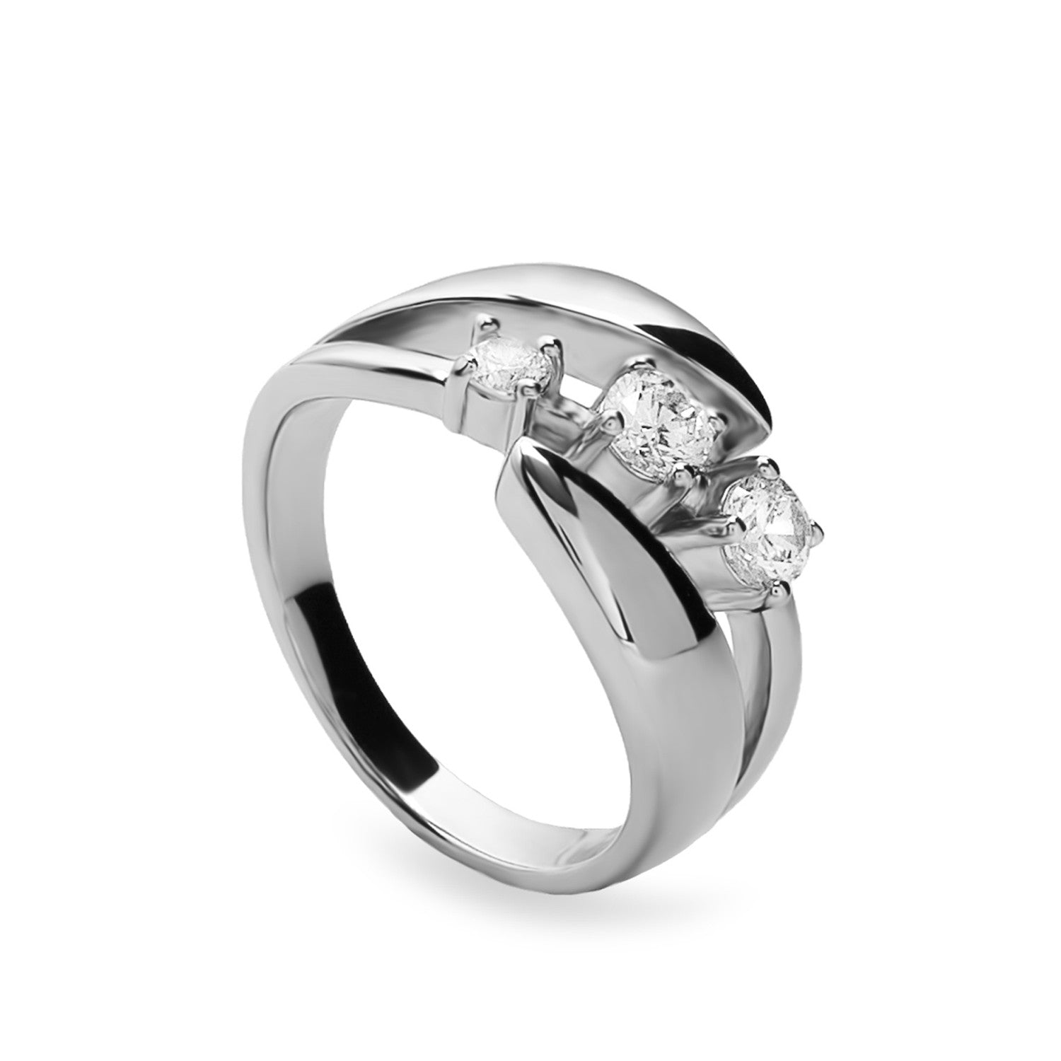 Triple silver criconite Rings design curved