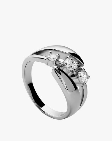 Anillos criconitas triple de plata diseño curvado