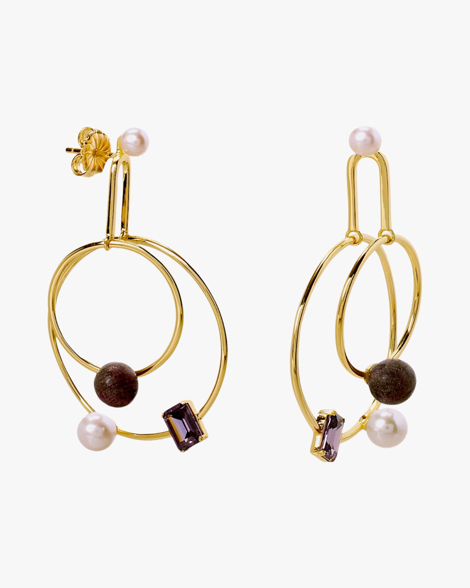 Pendientes originales diseño aros entrelazados