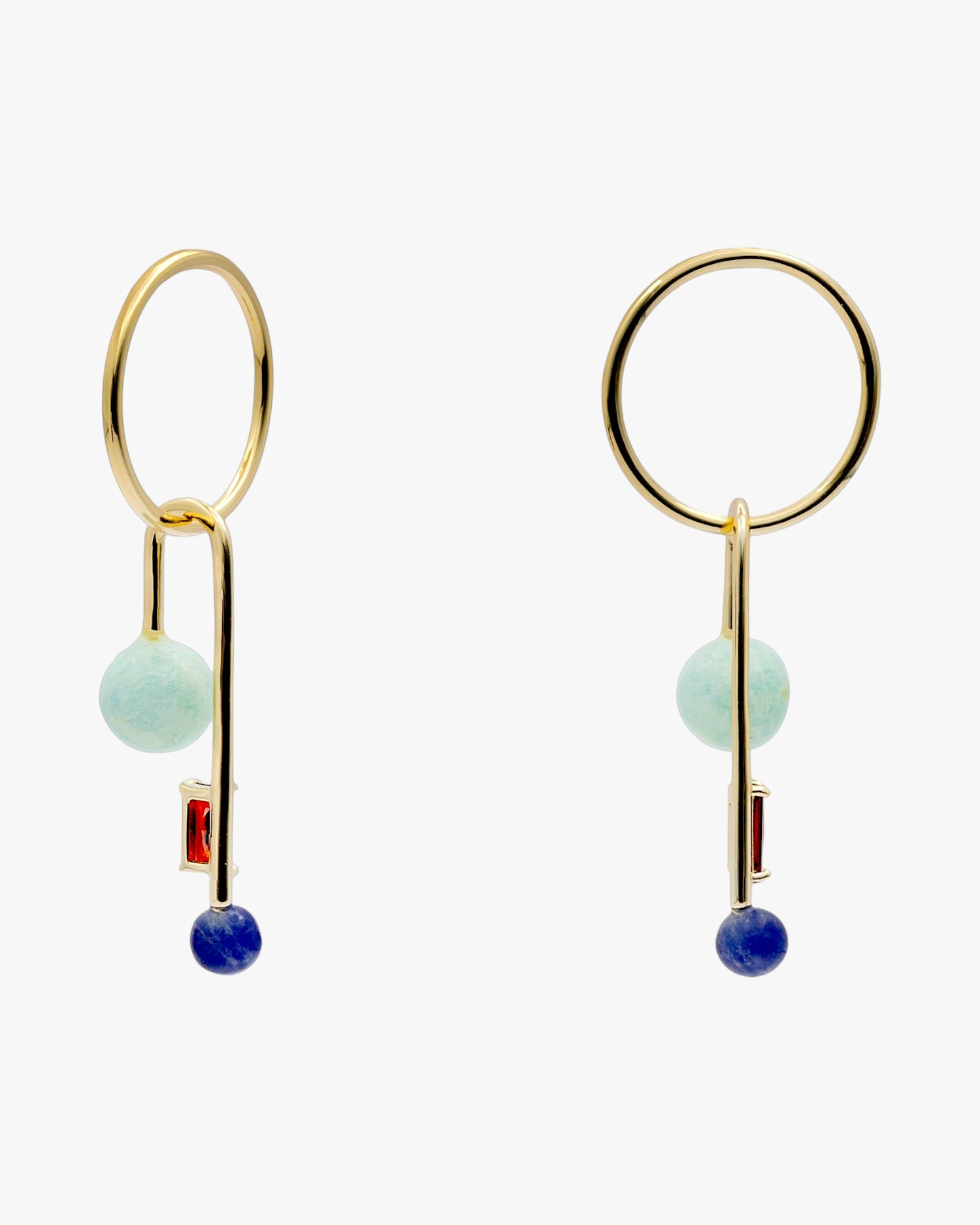 Pendientes originales diseño geométrico con piedras