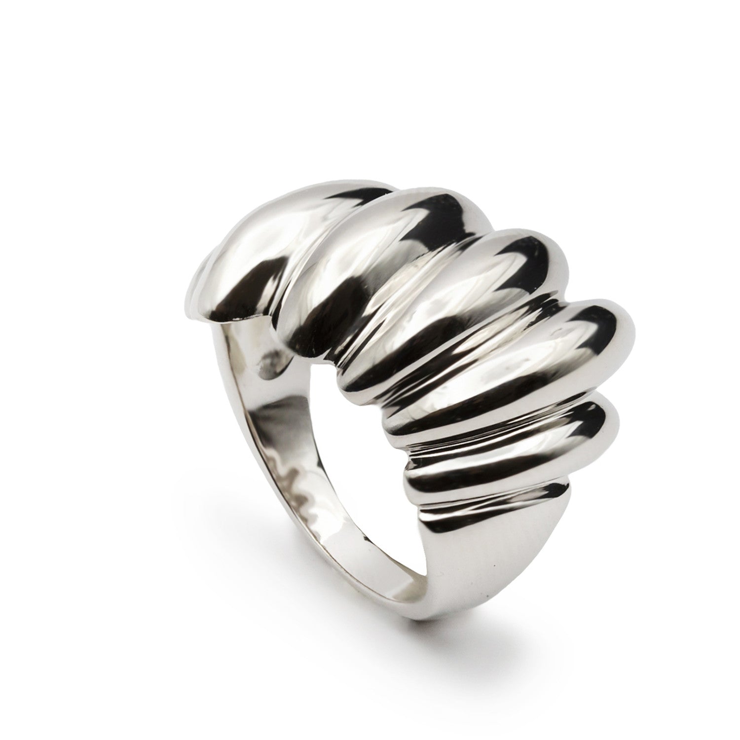 Anillos de diseño en forma de espiral voluminoso