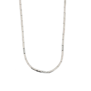 Collar corto de plata diseño semi rígido y circonitas