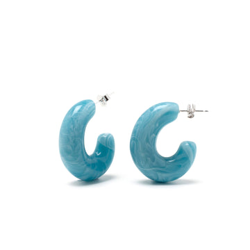 Pendientes aro tono turquesa diseño grueso
