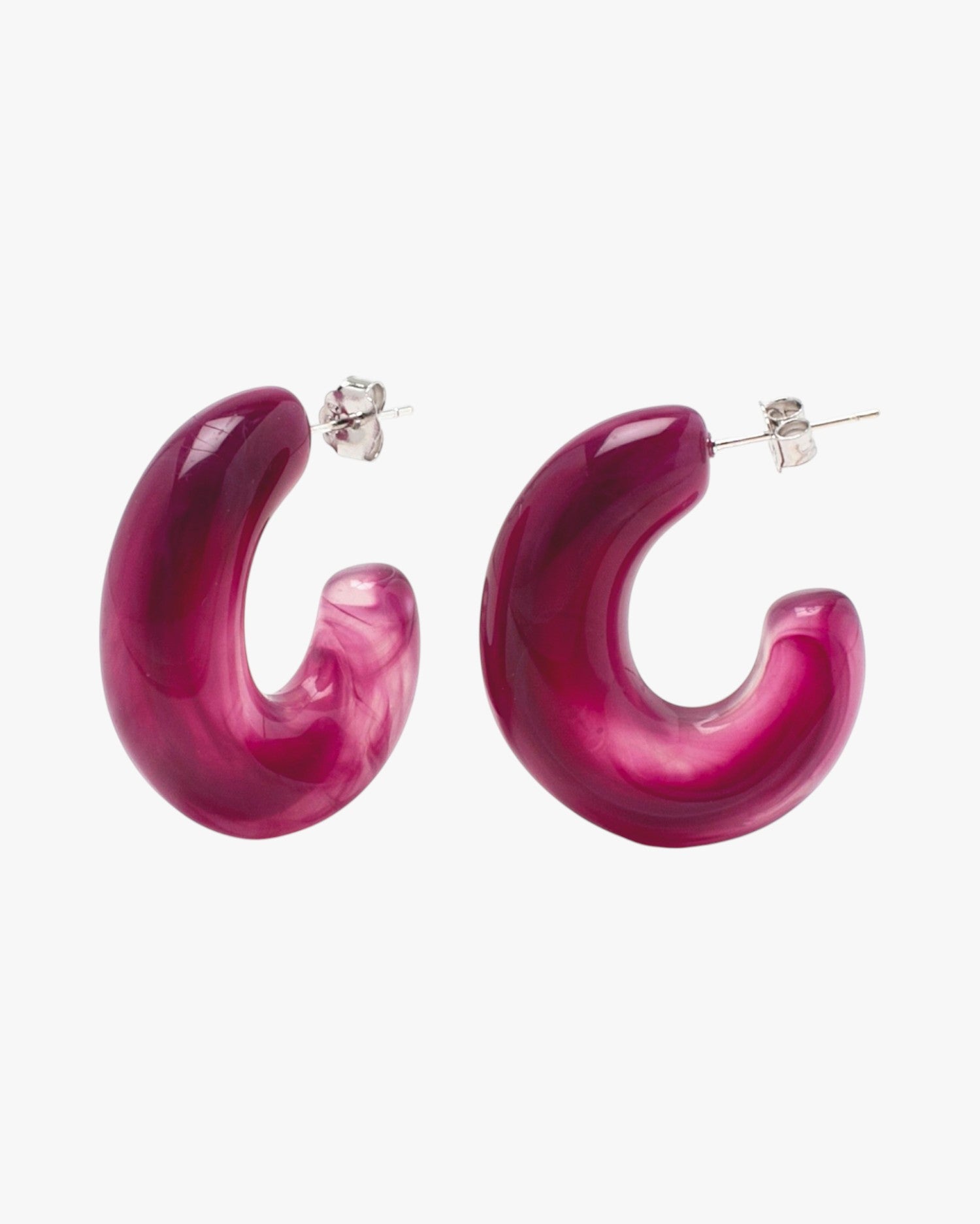 Pendientes aro tono arandano diseño grueso