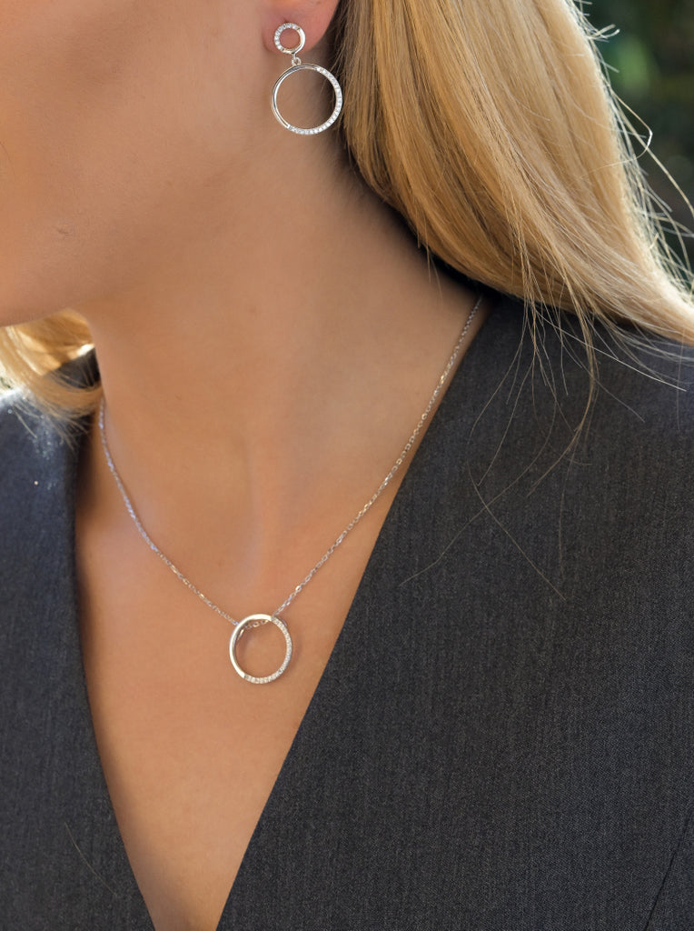 Collar doble circulo con circonitas