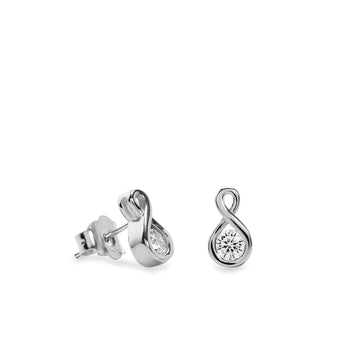 Pendientes pequeños forma lazo con circonitas