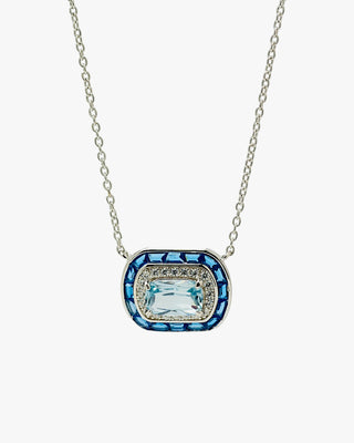 Collares con piedras diseño rectangular tono azul