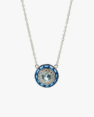 Collares con piedras diseño circular tono azul