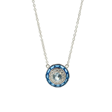 Collares con piedras diseño circular tono azul