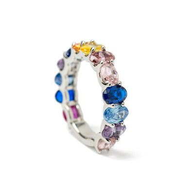 Anillos con piedras multicolor diseño romántico