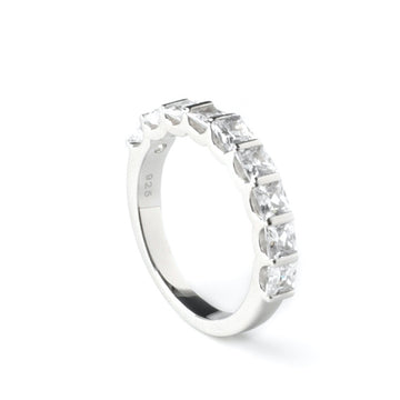 Anillos circonitas de plata con diseño cuadrado