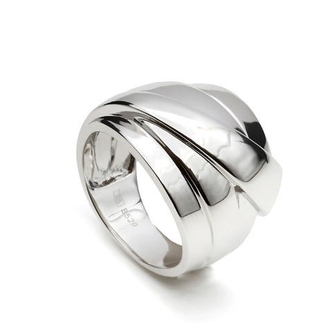 Anillos anchos de plata diseño envolvente