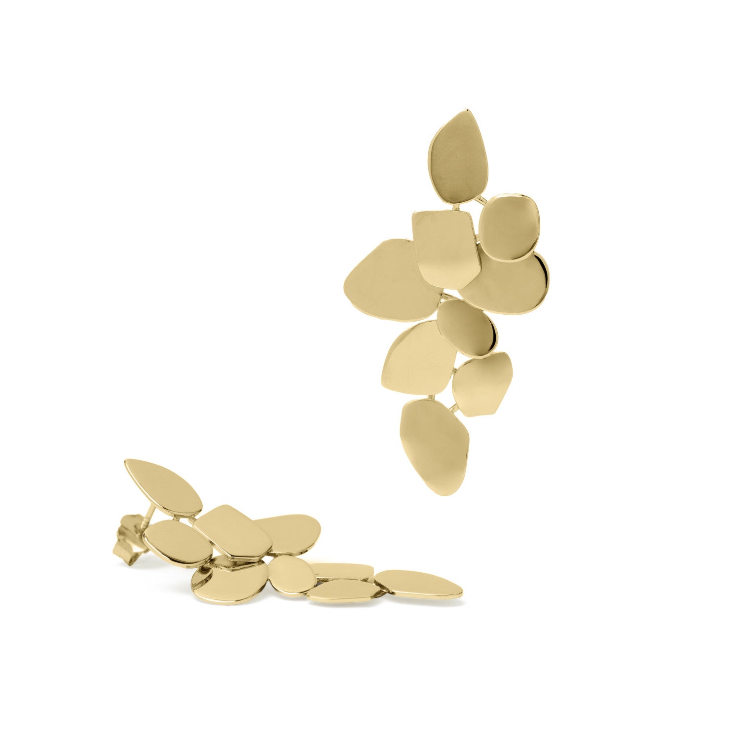 Pendientes originales diseño floral en dorado