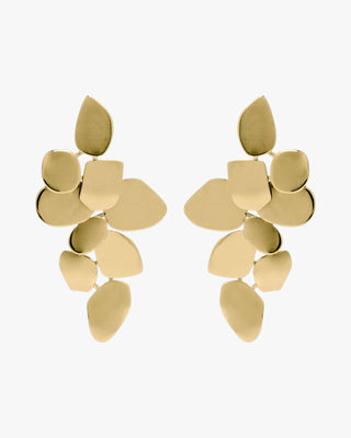 Pendientes originales diseño floral en dorado