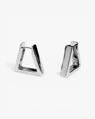 Boucles d'oreilles créoles minimalistes triangulaires en argent