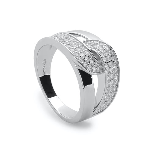 grande bague entrelacée avec zircons