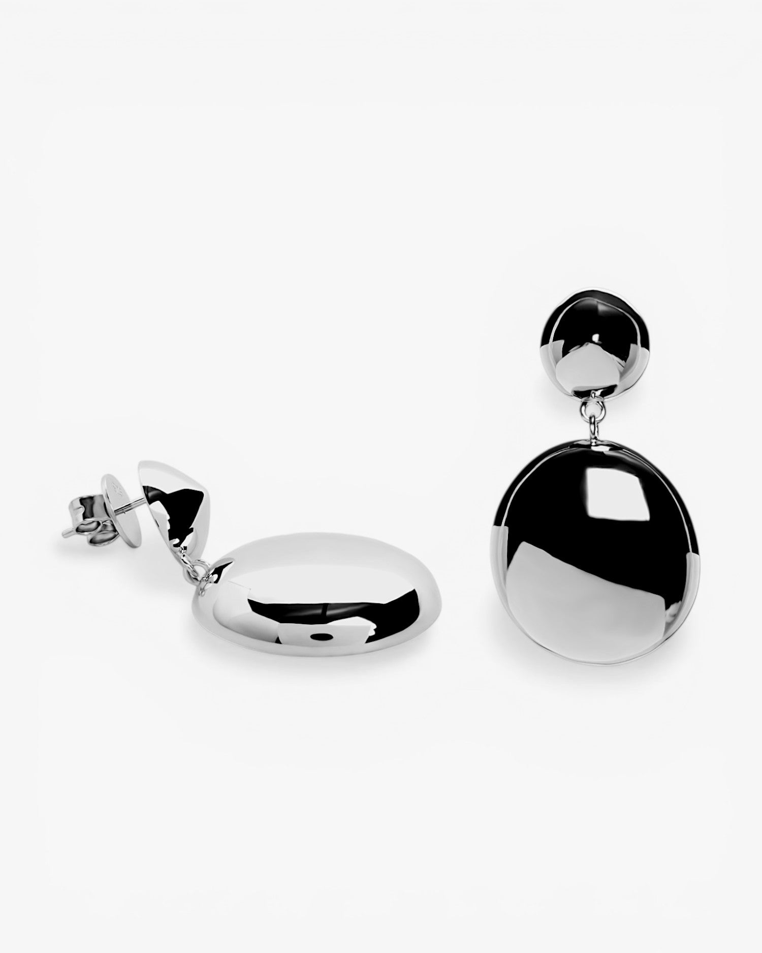 Pendientes originales de plata doble esfera