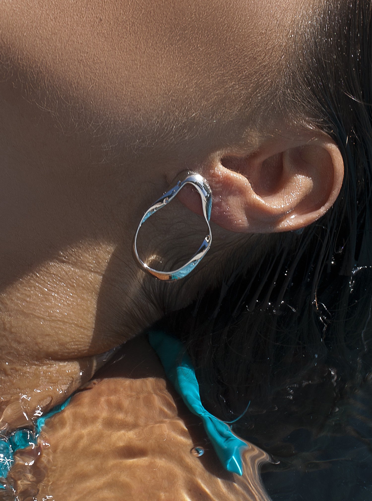 Original silver earrings with an organic design