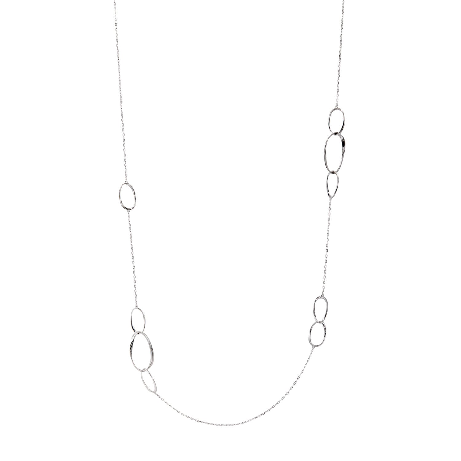 necklace long silver necklace with hoops