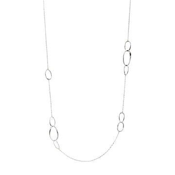 Collar largo de plata con aros