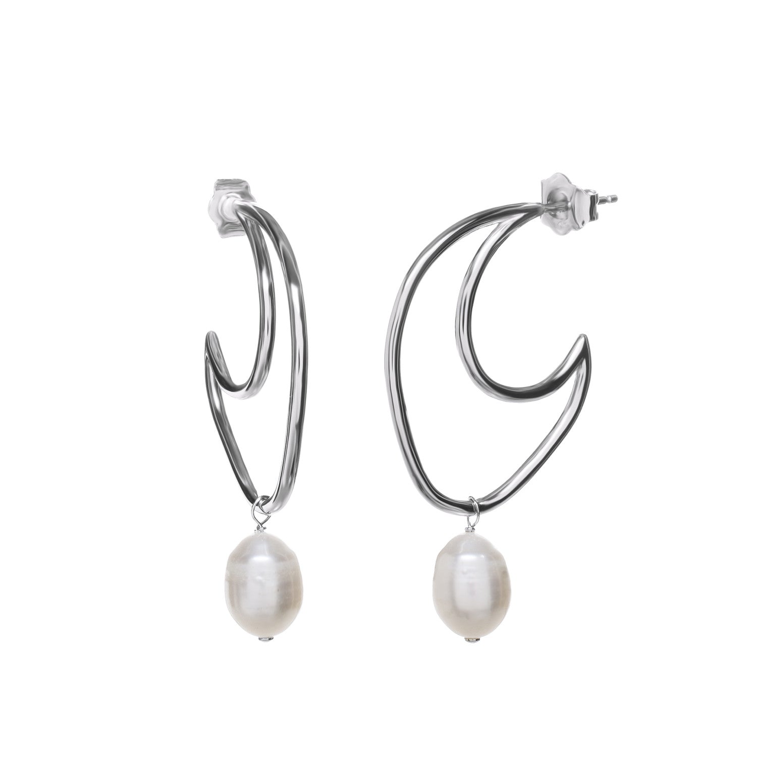 Pendientes originales minimalista con perla colgante