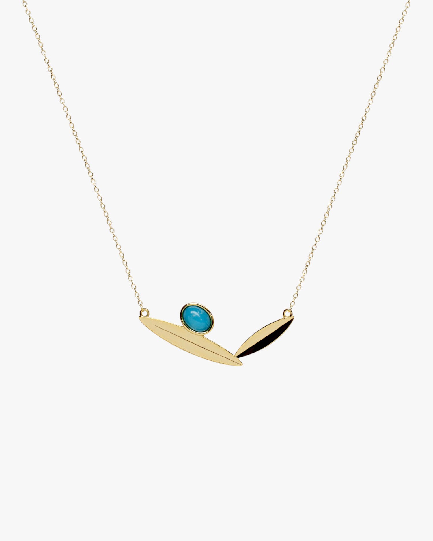 Collares con piedras tono turquesa con diseño de hojas