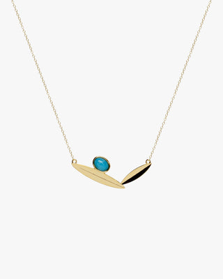 Collares con piedras tono turquesa con diseño de hojas