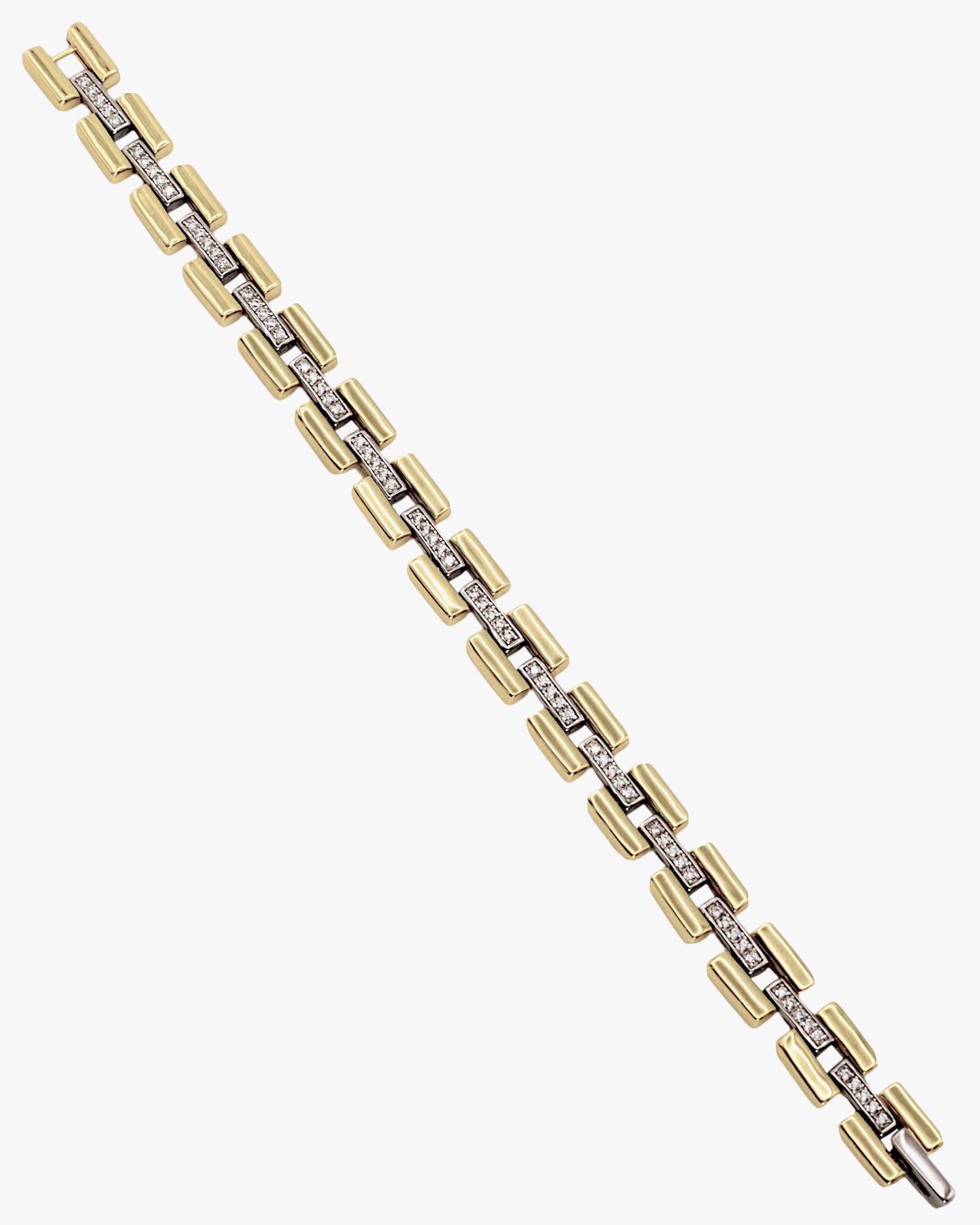Bracelet bicolore avec structure mobile et zircone cubique