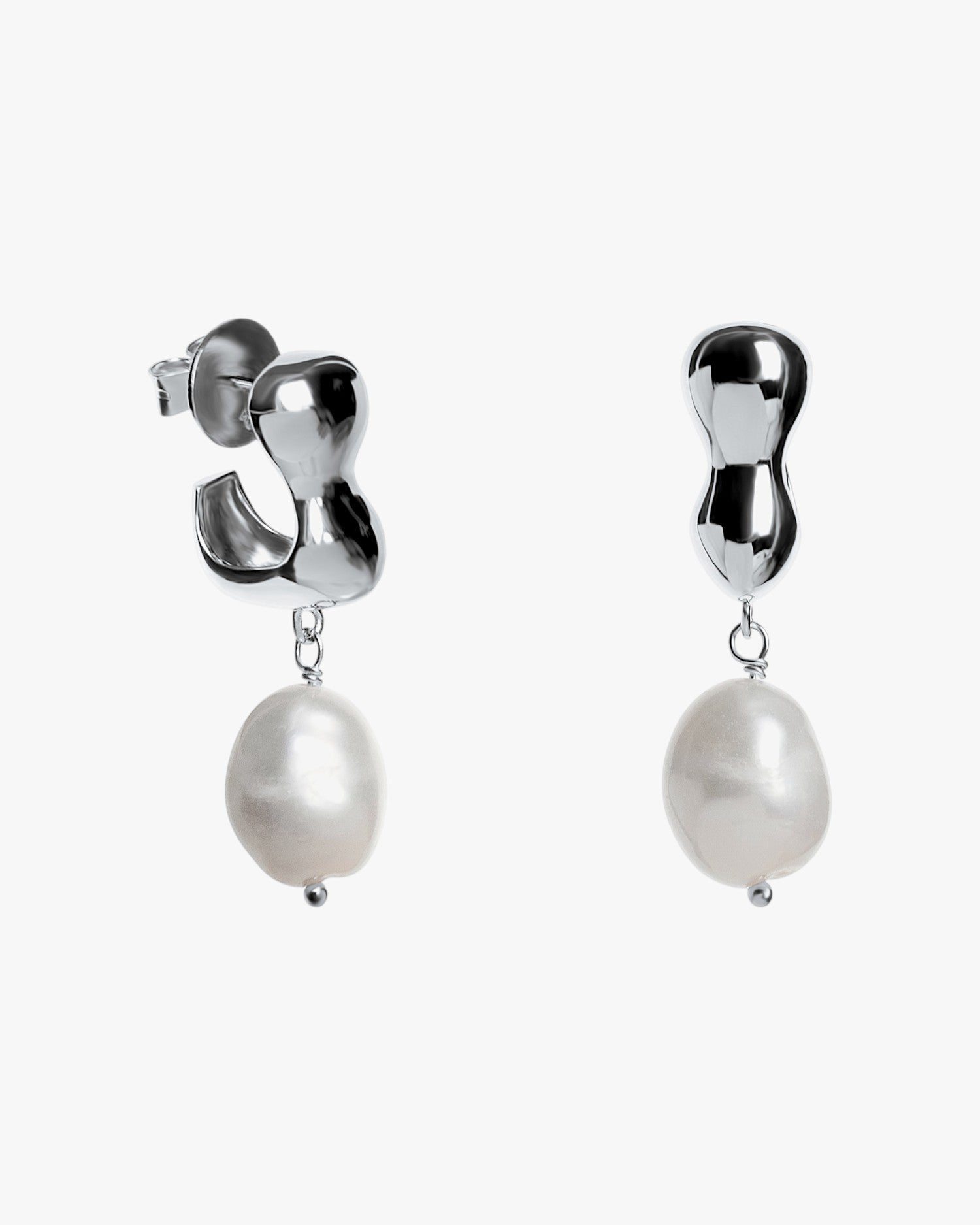 Pendientes perla diseño orgánico