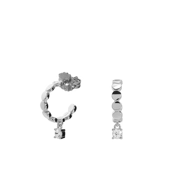 Pendientes aro de plata con circonita colgante